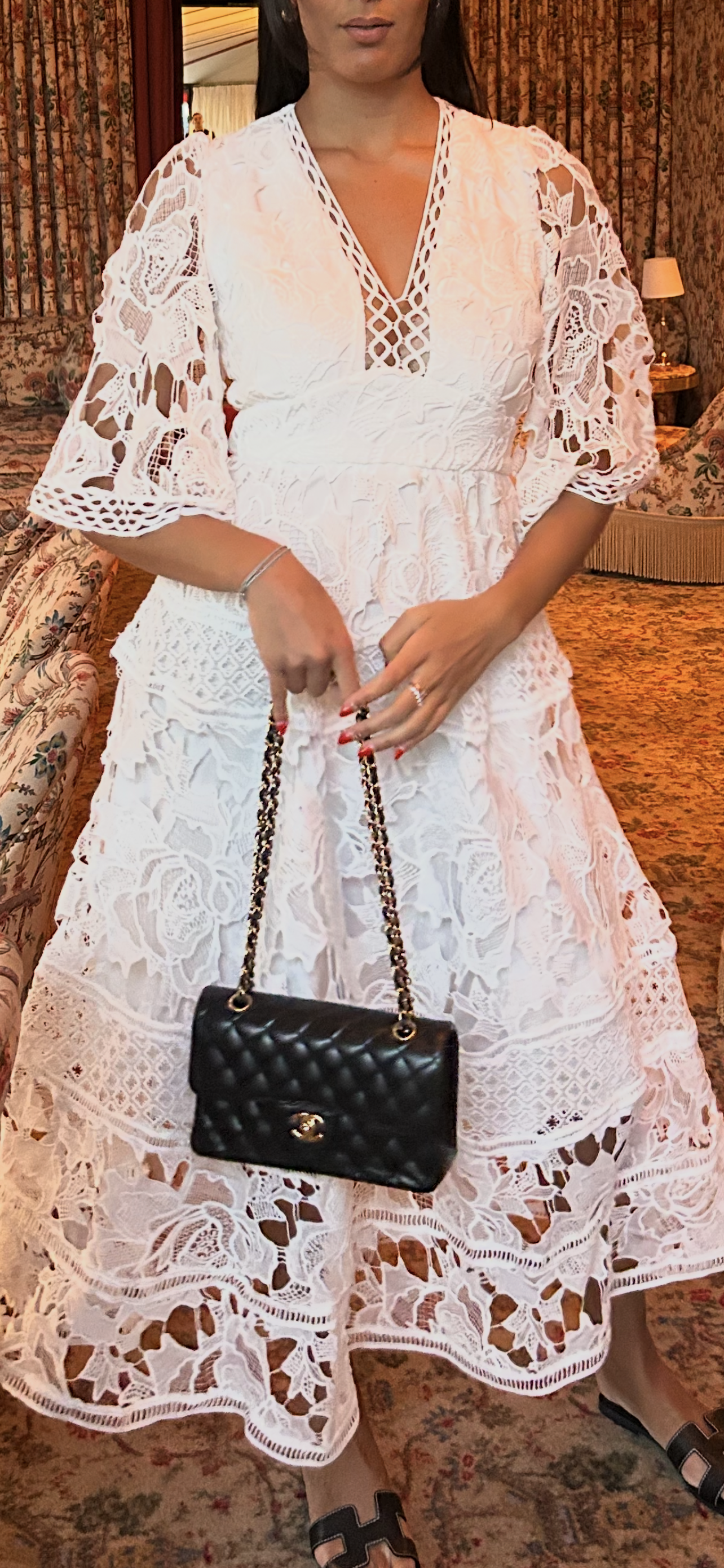 Robe longue brodée