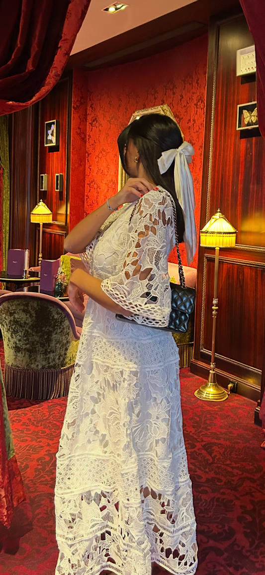 Robe longue brodée